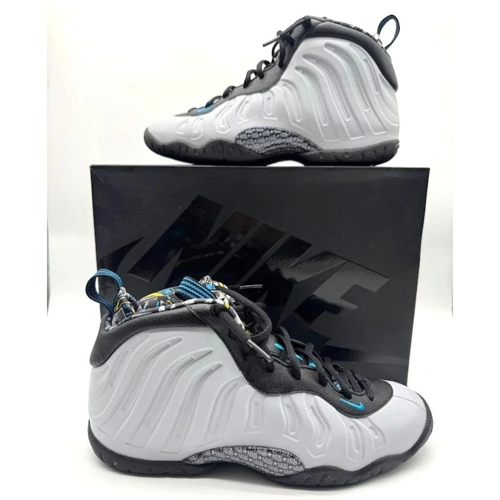 Nike Little Posite One Graffiti Youth Sz 7Y/ Women's Sz 8.5 Wolf Grey 644791-009